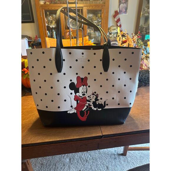 Kate Spade Disney x Minnie Mouse Reversible Tote Bag Women's EUC with Wristlet - Picture 14 of 16